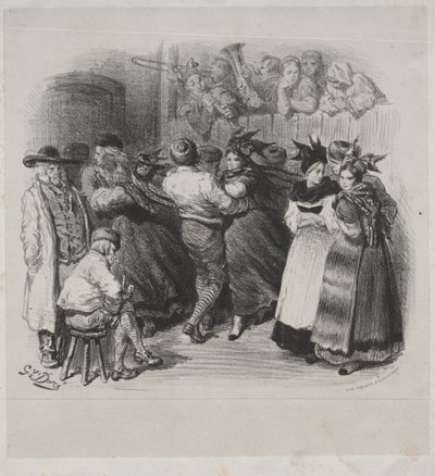 Obras Musicais de Ernest Doré: Lembrança da Alsácia, Dança Alsaciana - Página de rosto de Gustave Dore