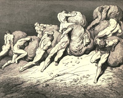 Nem todo o ouro, que está sob a lua ou nunca esteve, c1890. de Gustave Dore