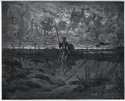 Nesta jornada, nosso novo aventureiro falou consigo mesmo - de “Don Quixote de la Mancha” de Miguel Cervantes de Gustave Dore