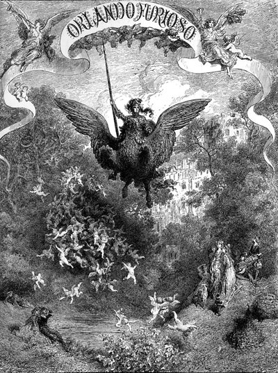 Orlando Furioso de Ludovico Ariosto, capa de Gustave Dore