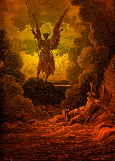 O Paraíso Perdido: Satan e Beelzebub.por Doré de Gustave Dore