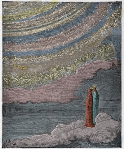 Paradiso, Canto 28: A cintilante hoste do céu, ilustração da "Divina Comédia" de Dante Alighieri, 1885 de Gustave Dore