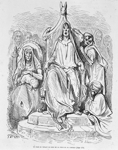 Personificação do Medo e da Sua Família por Doré de Gustave Dore