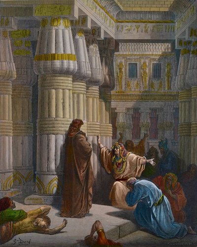 Faraó chamando Moisés de Gustave Dore