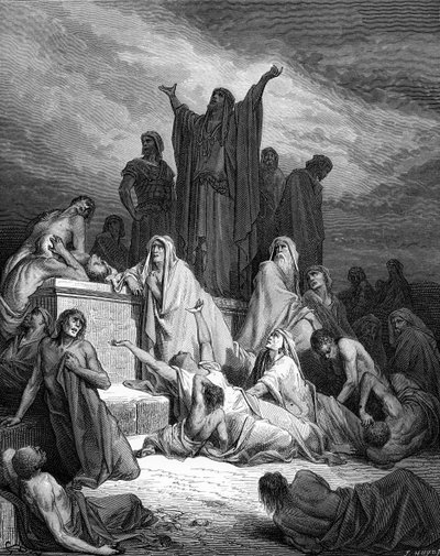 Peste de Jerusalém, gravura de Doré. - bíblia de Gustave Dore