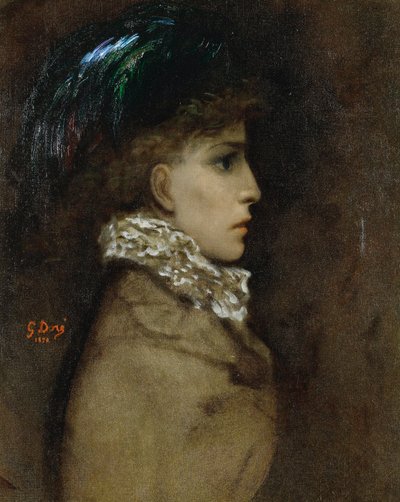 Retrato da atriz Sarah Bernhardt (1844-1923) Peinture de Gustave Dore (1832-1883) de Gustave Dore