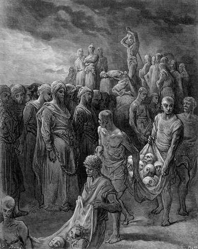 Richard, usando represálias, mandou executar os cativos - gravura de Gustave Doré de Gustave Dore