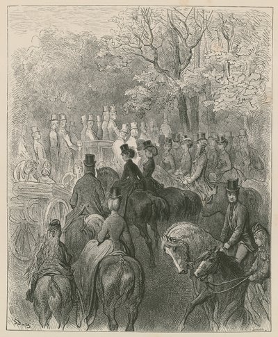 Fila podre, Hyde Park, Londres de Gustave Dore