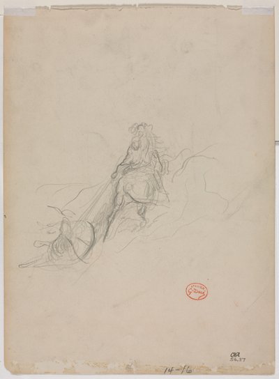 Esboço da cena de caça, c. 1868 de Gustave Dore