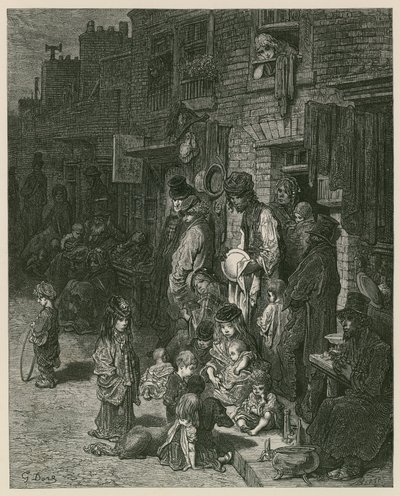 Favelas em Londres (gravura) de Gustave Dore