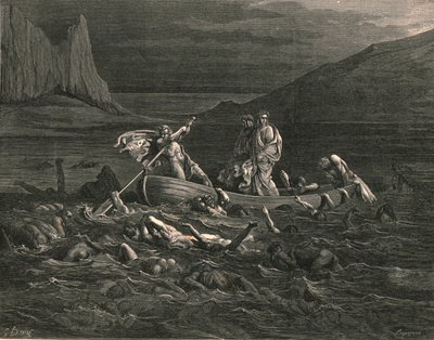 Assim que ambos embarcarem, cortando as ondas, c1890. de Gustave Dore