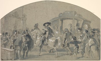 Cena de rua reto, Sketches verso, c. 1848-49. de Gustave Dore