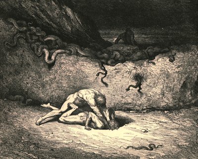 Esse sprite de ar é Schicchi, com o mesmo humor de aberturas aleatórias, ele ainda é seu despeito, c1890. de Gustave Dore