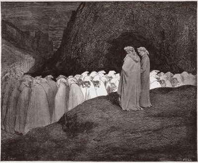 A Divina Comédia (La Divina Commedia, La Divina Comedie), Inferno, Canto 23: Os hipócritas dirigem-se a Dante - por Dante Alighieri (1265-1321) - Ilustração de Gustave Dore (1832-1883) de Gustave Dore