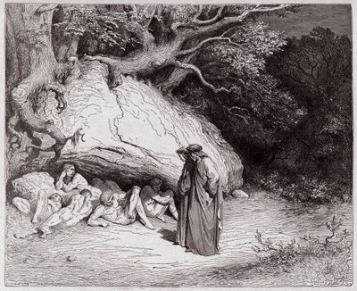 A Divina Comédia (La Divina Commedia, La Divina Comédia), Inferno, Canto 4: As almas inocentes no Limbo - por Dante Alighieri (1265-1321) - Ilustração de Gustave Dore (1832-1883) de Gustave Dore