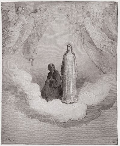 A Divina Comédia (La Divina Commedia, La Divina Comédia), Paradiso, Canto 21: Beatriz Beatriz no sétimo círculo - de Dante Alighieri (1265-1321) - Ilustração de Gustave Dore (1832-1883) de Gustave Dore