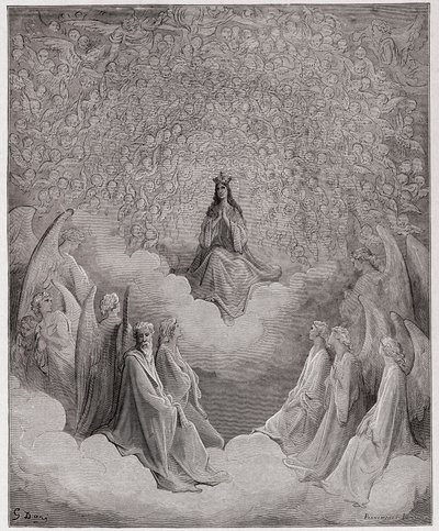 A Divina Comédia (La Divina Commedia, La Divina Comédia), Paradiso, Canto 31: A rainha do céu - por Dante Alighieri (1265-1321) - Ilustração de Gustave Dore (1832-1883) de Gustave Dore