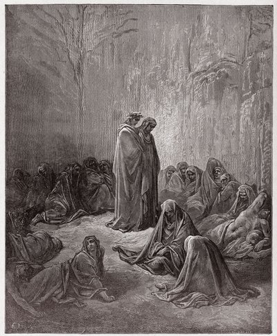 A Divina Comédia (La Divina Commedia, La Divina Comédia), Purgatorio, Canto 13: As almas dos invejosos - por Dante Alighieri (1265-1321) - Ilustração de Gustave Dore (1832-1883) de Gustave Dore