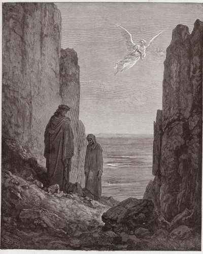 A Divina Comédia (La Divina Commedia, La Divina Comédia), Purgatorio, Canto 19: Os poetas ascendem ao quinto círculo - de Dante Alighieri (1265-1321) - Ilustração de Gustave Dore (1832-1883) de Gustave Dore