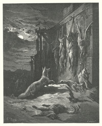 As Fábulas de La Fontaine: A Raposa Inglesa (gravura) de Gustave Dore