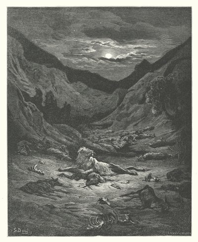 As Fábulas de La Fontaine: O Leão (gravura) de Gustave Dore