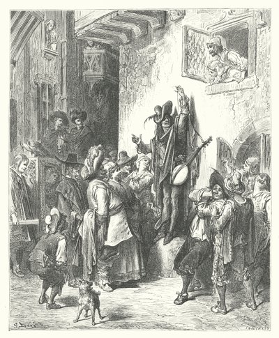 As Fábulas de La Fontaine: O Louco que Vendeu a Sabedoria (gravura) de Gustave Dore