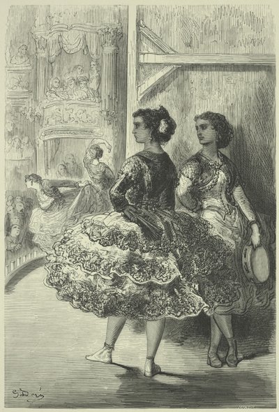 O Fandango no Teatro San Fernando, Sevilha de Gustave Dore