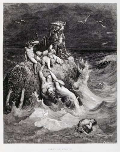 O Grande Dilúvio, ilustração da Bíblia de Dore de Gustave Dore
