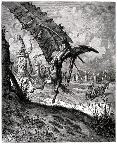 O engenhoso fidalgo Dom Quixote do canal de Miguel de Cervantes de Gustave Dore