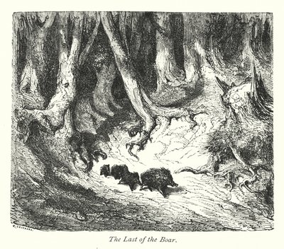 O Último do Javali (gravura) de Gustave Dore