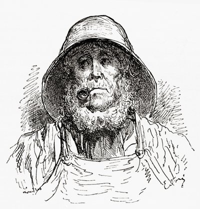 O marinheiro de Marselha, segundo um desenho de Gustave Dore. De Life and Reminiscences of Gustave Dore, publicado em 1885. de Gustave Dore