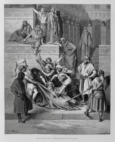 O martírio de Eleazar, ilustração da Bíblia de Dore de Gustave Dore