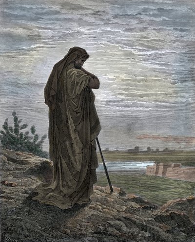 A Gravura do Profeta Amós de "A Bíblia" de Gustave Dore (1832-1883) de Gustave Dore