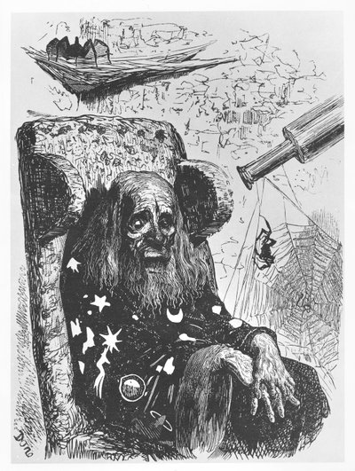 O astrólogo Herr Trippa, ilustração de Gargantua e Pantagruel, de François Rabelais de Gustave Dore