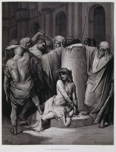 A flagelação de Cristo; Ilustração da Bíblia de Dore de Gustave Dore
