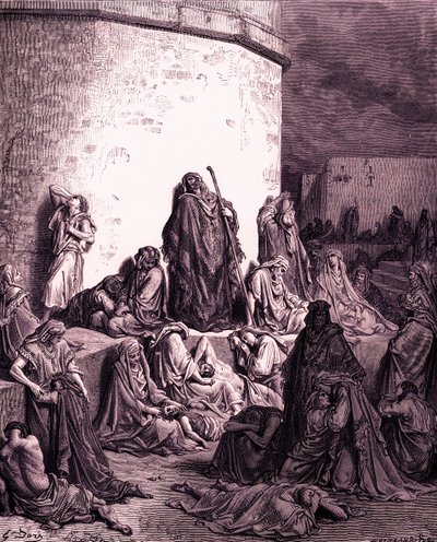 O povo chora por Jerusalém, por Doré - Bíblia de Gustave Dore