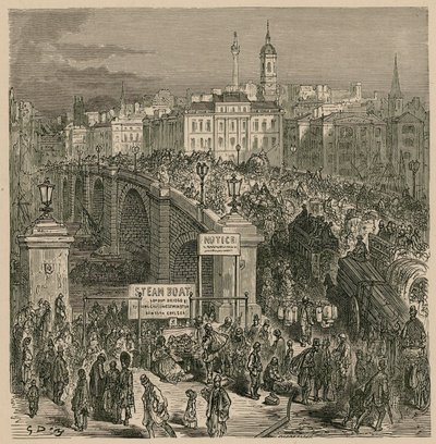 Tráfego na ponte de Londres de Gustave Dore