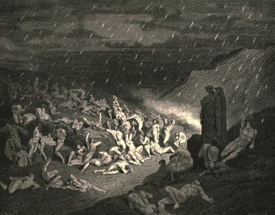 Incessante foi o jogo de mãos miseráveis, c1890. de Gustave Dore