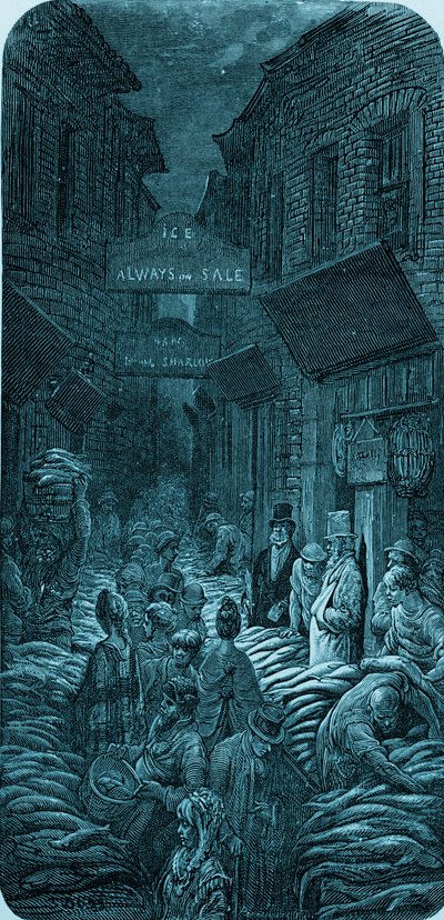 Gravura de Gustave Doré no Victorian Fish Market de Gustave Dore