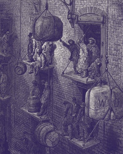 Armazém vitoriano em Londres de Gustave Dore