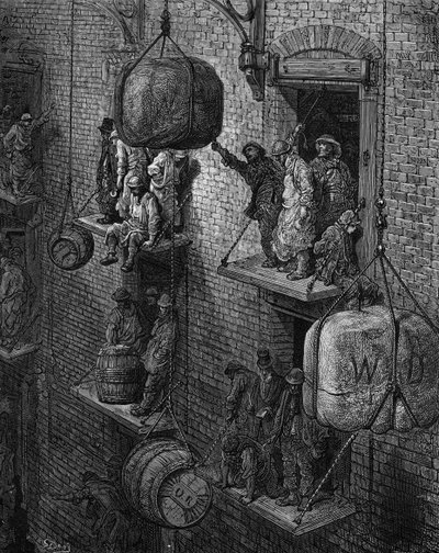 Armazém vitoriano em Londres de Gustave Dore