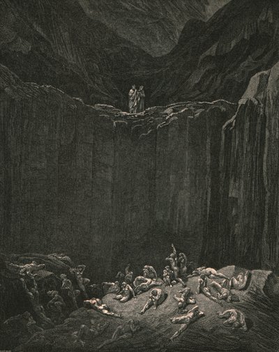 ... Justiça que tudo procura, condena a punir os falsificadores, c1890. de Gustave Dore