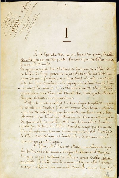 Primeira página do manuscrito de "L