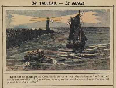 O barco (cor litho) de Gustave Fraipont