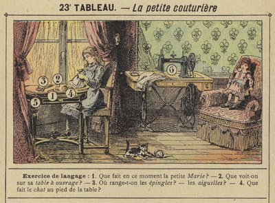 A pequena costureira (cor litho) de Gustave Fraipont