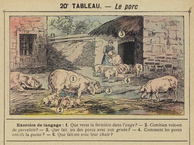 O porco (cor litho) de Gustave Fraipont