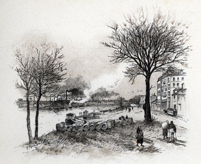 Vista de Ivry sur Seine (Ivry-sur-Seine) Desenho de Gustave Fraipont (1849-1923) a partir de Saint-Juirs de Gustave Fraipont