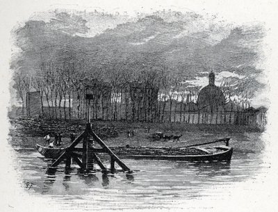 Vista da grua de água de quai d