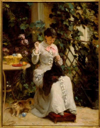 A jovem costureira de Gustave Francois Lasellaz