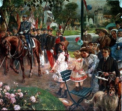 O passado de março para a exposição em Roubaix, 1907 (mural) de Gustave Grau